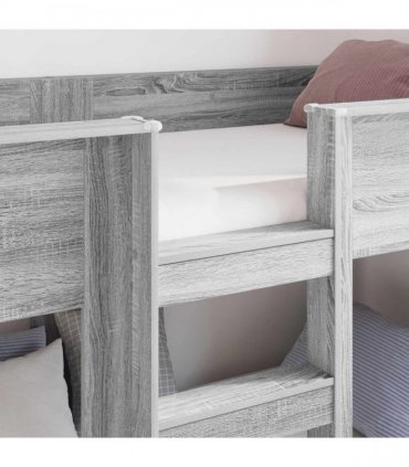 vidaXL Bunk Bed for Kids Grey Sonoma 100 x 200 cm Engineered Wood