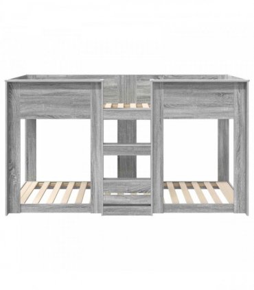 vidaXL Bunk Bed for Kids Grey Sonoma 100 x 200 cm Engineered Wood