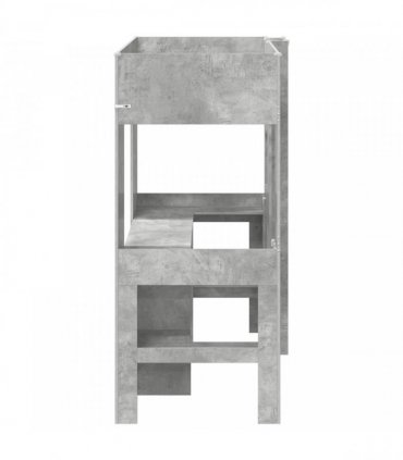 vidaXL Loft Bed Frame with Desk with Shelf Concrete Grey 75 x 190 cm