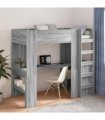 vidaXL Loft Bed Frame with Desk Grey Sonoma 90 x 190 cm