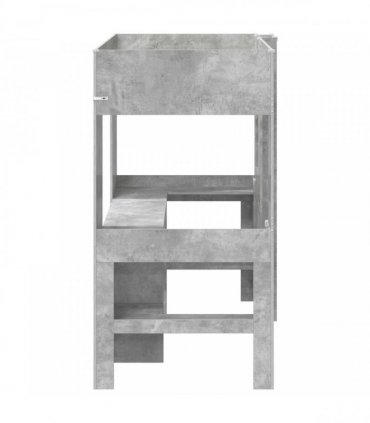 vidaXL Loft Bed Frame with Desk with Shelf Concrete Grey 80 x 200 cm