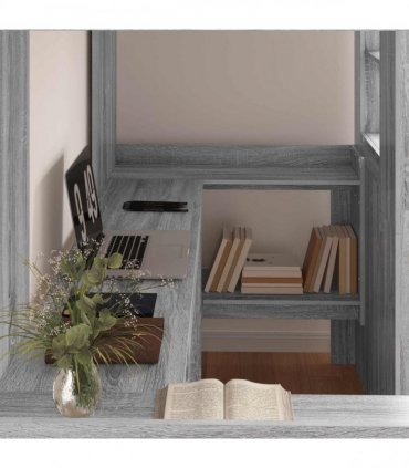 vidaXL Loft Bed Frame with Desk Grey Sonoma 80 x 200 cm