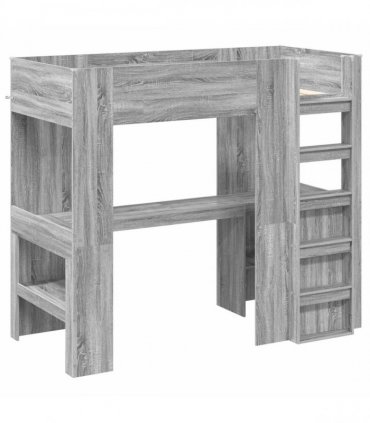 vidaXL Loft Bed Frame with Desk Grey Sonoma 80 x 200 cm