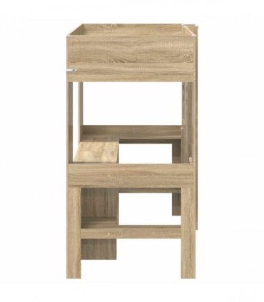 vidaXL Loft Bed Frame with Desk Sonoma Oak 90 x 200 cm Engineered Wood