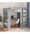 vidaXL Loft Bed Frame with Desk with Shelf Concrete Grey 90 x 200 cm