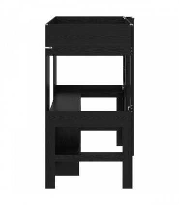 vidaXL Loft Bed Frame with Desk Black Oak 100 x 200 cm Engineered Wood