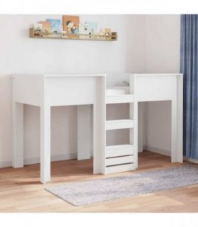 vidaXL Bunk Bed for Kids White 75 x 190 cm Engineered wood