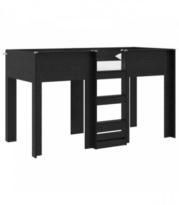 vidaXL Bunk Bed for Kids Black Oak 75 x 190 cm Engineered wood