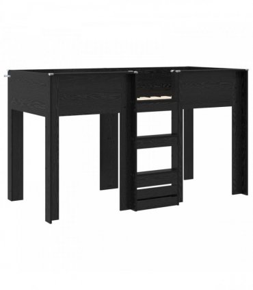 vidaXL Bunk Bed for Kids Black Oak 75 x 190 cm Engineered wood