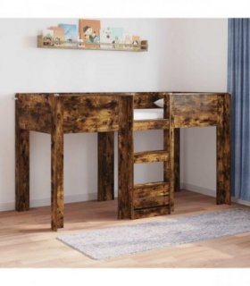vidaXL Bunk Bed for Kids Smoked Oak 75 x 190 cm Engineered wood