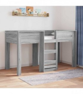 vidaXL Bunk Bed for Kids Grey Sonoma 75 x 190 cm Engineered wood