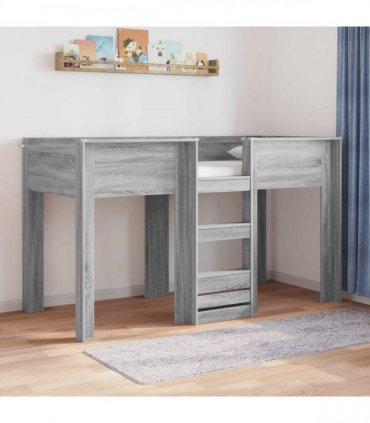 vidaXL Bunk Bed for Kids Grey Sonoma 75 x 190 cm Engineered wood