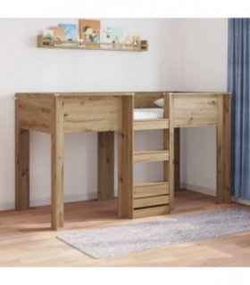 vidaXL Bunk Bed for Kids Artisan Oak 75 x 190 cm Engineered wood
