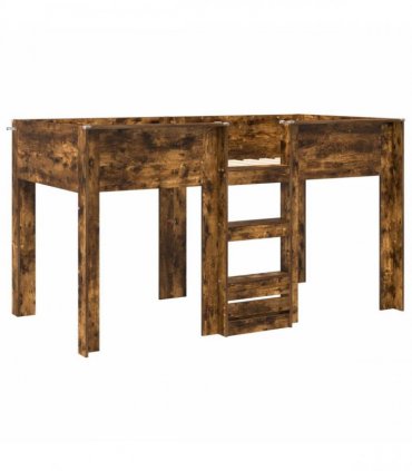 vidaXL Loft Bed Frame Smoked Oak 90 x 190 cm Engineered wood
