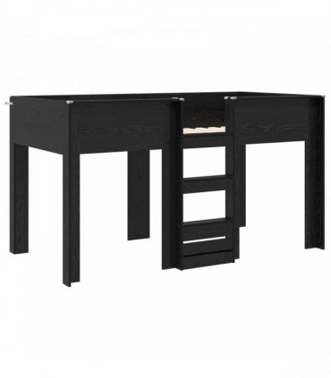 vidaXL Bunk Bed for Kids Black Oak 80 x 200 cm Engineered wood