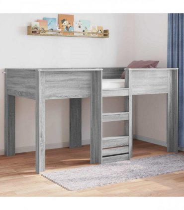 vidaXL Bunk Bed for Kids Grey Sonoma 80 x 200 cm Engineered wood