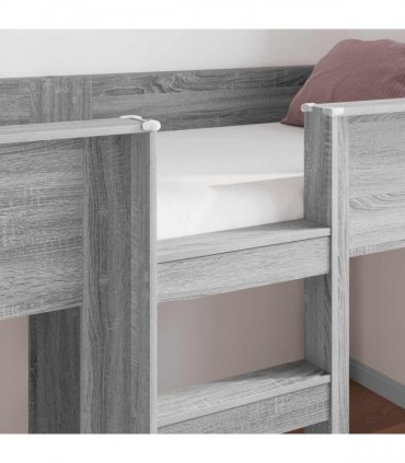 vidaXL Bunk Bed for Kids Grey Sonoma 80 x 200 cm Engineered wood