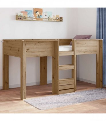 vidaXL Bunk Bed for Kids Artisan Oak 80 x 200 cm Engineered wood