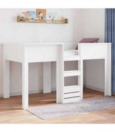 vidaXL Bunk Bed for Kids White 90 x 200 cm Engineered wood