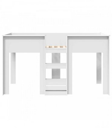 vidaXL Bunk Bed for Kids White 90 x 200 cm Engineered wood