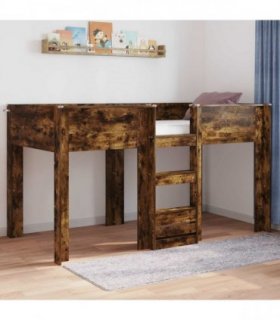 vidaXL Bunk Bed for Kids Smoked Oak 90 x 200 cm Engineered wood