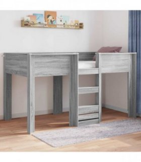 vidaXL Bunk Bed for Kids Grey Sonoma 90 x 200 cm Engineered wood