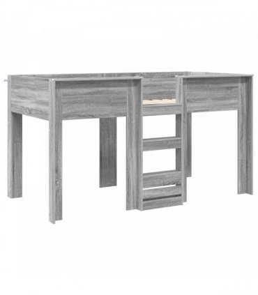 vidaXL Bunk Bed for Kids Grey Sonoma 90 x 200 cm Engineered wood