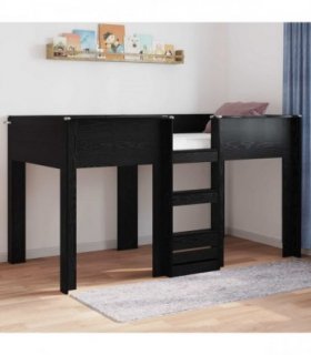vidaXL Bunk Bed for Kids Black Oak 100 x 200 cm Engineered wood
