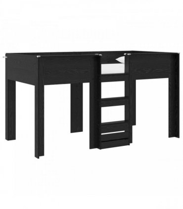 vidaXL Bunk Bed for Kids Black Oak 100 x 200 cm Engineered wood