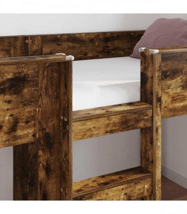 vidaXL Bunk Bed for Kids Smoked Oak 100 x 200 cm Engineered wood