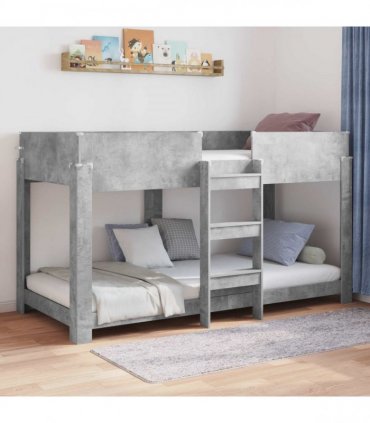vidaXL Bunk Bed for Kids Concrete Grey 100 x 200 cm Engineered Wood
