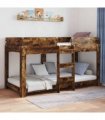 vidaXL Bunk Bed for Kids Smoked Oak 100 x 200 cm Engineered Wood