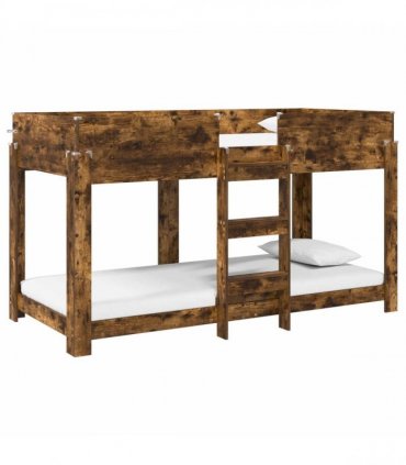 vidaXL Bunk Bed for Kids Smoked Oak 100 x 200 cm Engineered Wood