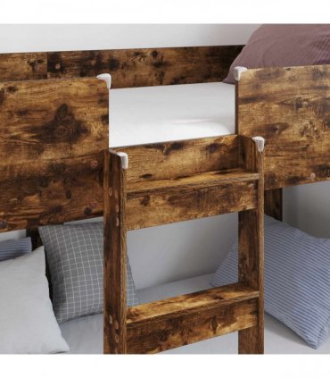 vidaXL Bunk Bed for Kids Smoked Oak 100 x 200 cm Engineered Wood