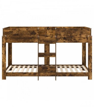 vidaXL Bunk Bed for Kids Smoked Oak 100 x 200 cm Engineered Wood