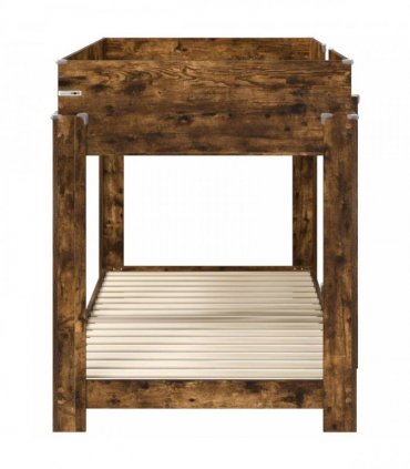 vidaXL Bunk Bed for Kids Smoked Oak 100 x 200 cm Engineered Wood