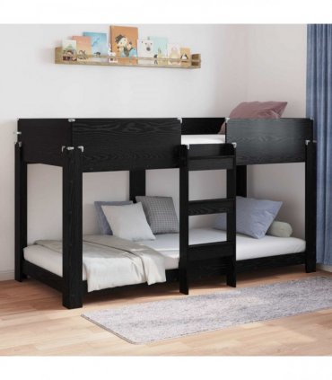 vidaXL Bunk Bed for Kids Black Oak 80 x 200 cm Engineered Wood