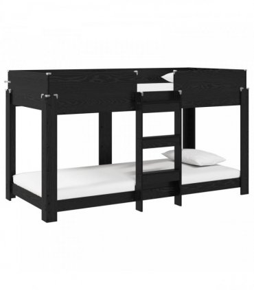 vidaXL Bunk Bed for Kids Black Oak 80 x 200 cm Engineered Wood