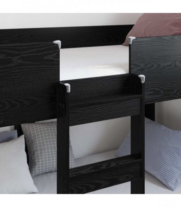 vidaXL Bunk Bed for Kids Black Oak 80 x 200 cm Engineered Wood