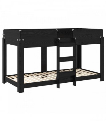 vidaXL Bunk Bed for Kids Black Oak 80 x 200 cm Engineered Wood