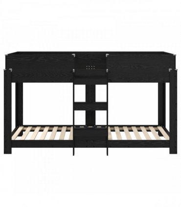 vidaXL Bunk Bed for Kids Black Oak 80 x 200 cm Engineered Wood