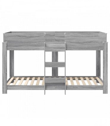 vidaXL Bunk Bed for Kids Grey Sonoma 80 x 200 cm Engineered Wood