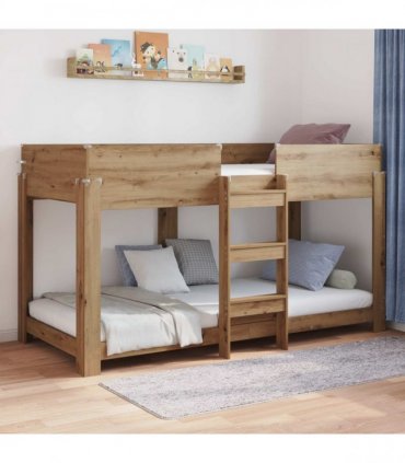 vidaXL Bunk Bed for Kids Artisan Oak 80 x 200 cm Engineered Wood
