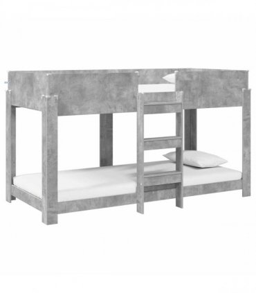 vidaXL Bunk Bed for Kids Concrete Grey 90 x 190 cm Engineered Wood