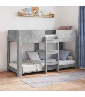vidaXL Bunk Bed for Kids Concrete Grey 75 x 190 cm Engineered Wood