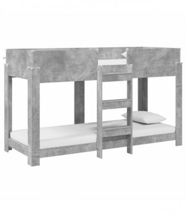 vidaXL Bunk Bed for Kids Concrete Grey 75 x 190 cm Engineered Wood