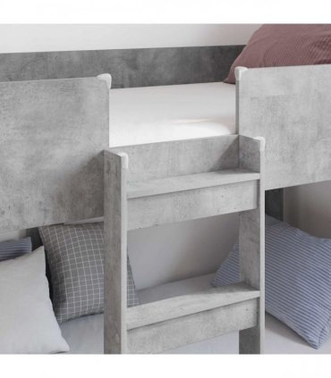 vidaXL Bunk Bed for Kids Concrete Grey 75 x 190 cm Engineered Wood