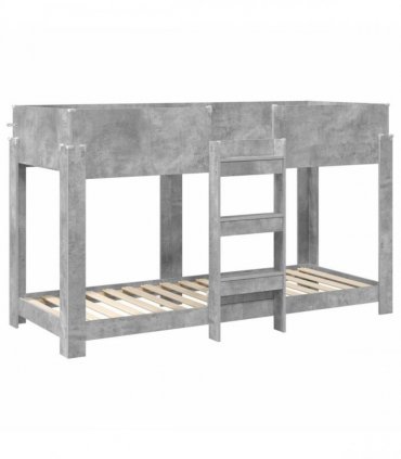 vidaXL Bunk Bed for Kids Concrete Grey 75 x 190 cm Engineered Wood