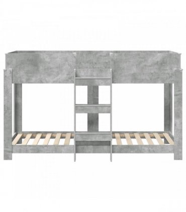 vidaXL Bunk Bed for Kids Concrete Grey 75 x 190 cm Engineered Wood
