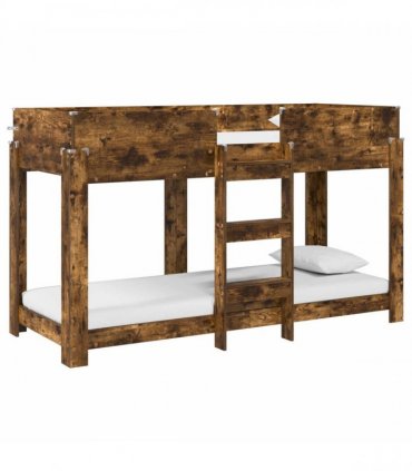 vidaXL Bunk Bed for Kids Smoked Oak 75 x 190 cm Engineered Wood